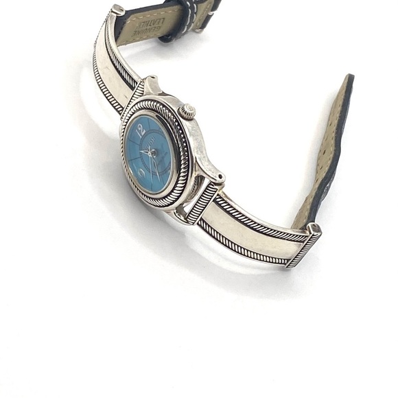 Ecclissi Sterling Silver 925 Turquoise Tone Watch - Picture 13 of 14